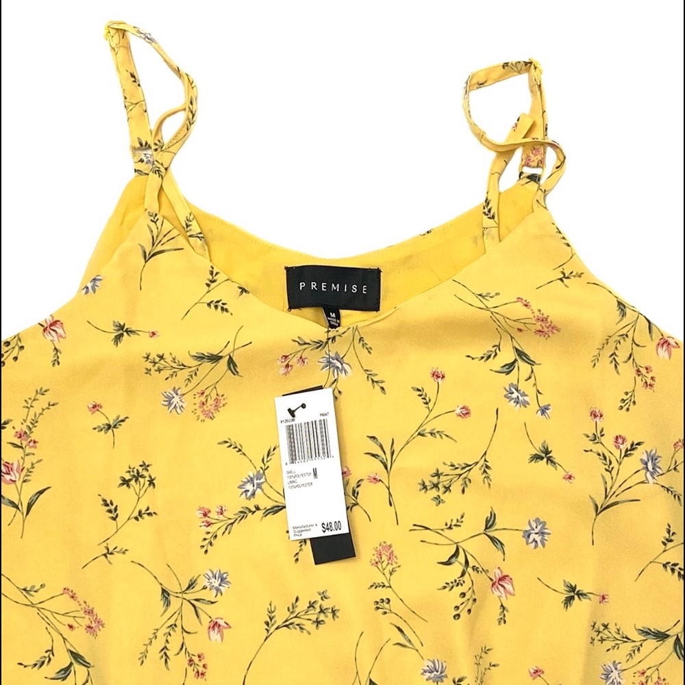 Premise Floral Print Camisole Yellow Size M - Picture 3 of 7